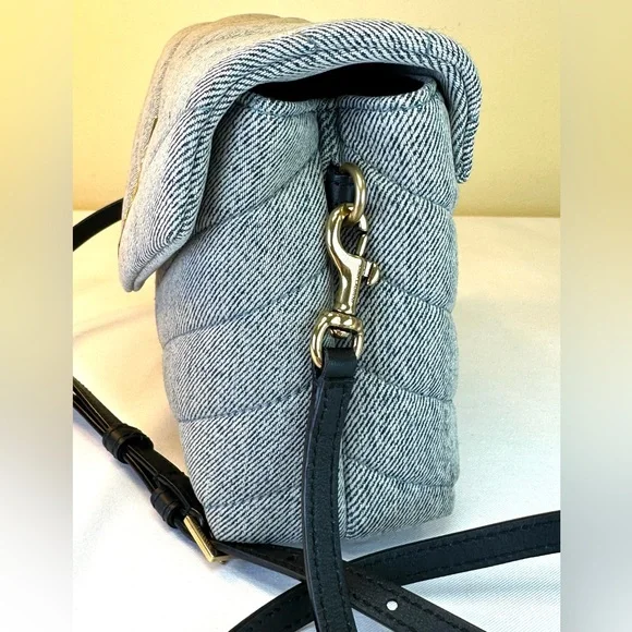 Saint Laurent Loulou Puffer Y Quilted Toy Blue Denim NWT Crossbody Italy COA - Picture 7 of 17